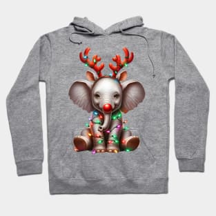 Christmas Red Nose Elephant Hoodie